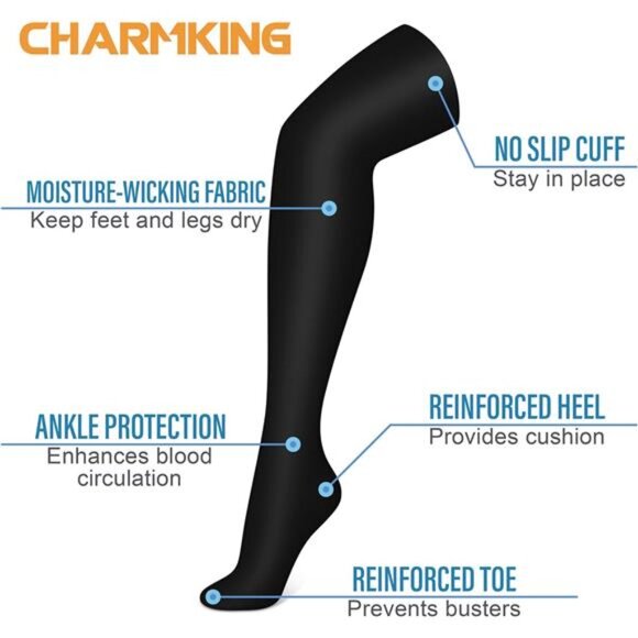 Compression Socks (3 Pairs) Knee High Compression Sock for Women & Men - Picture 4 of 8